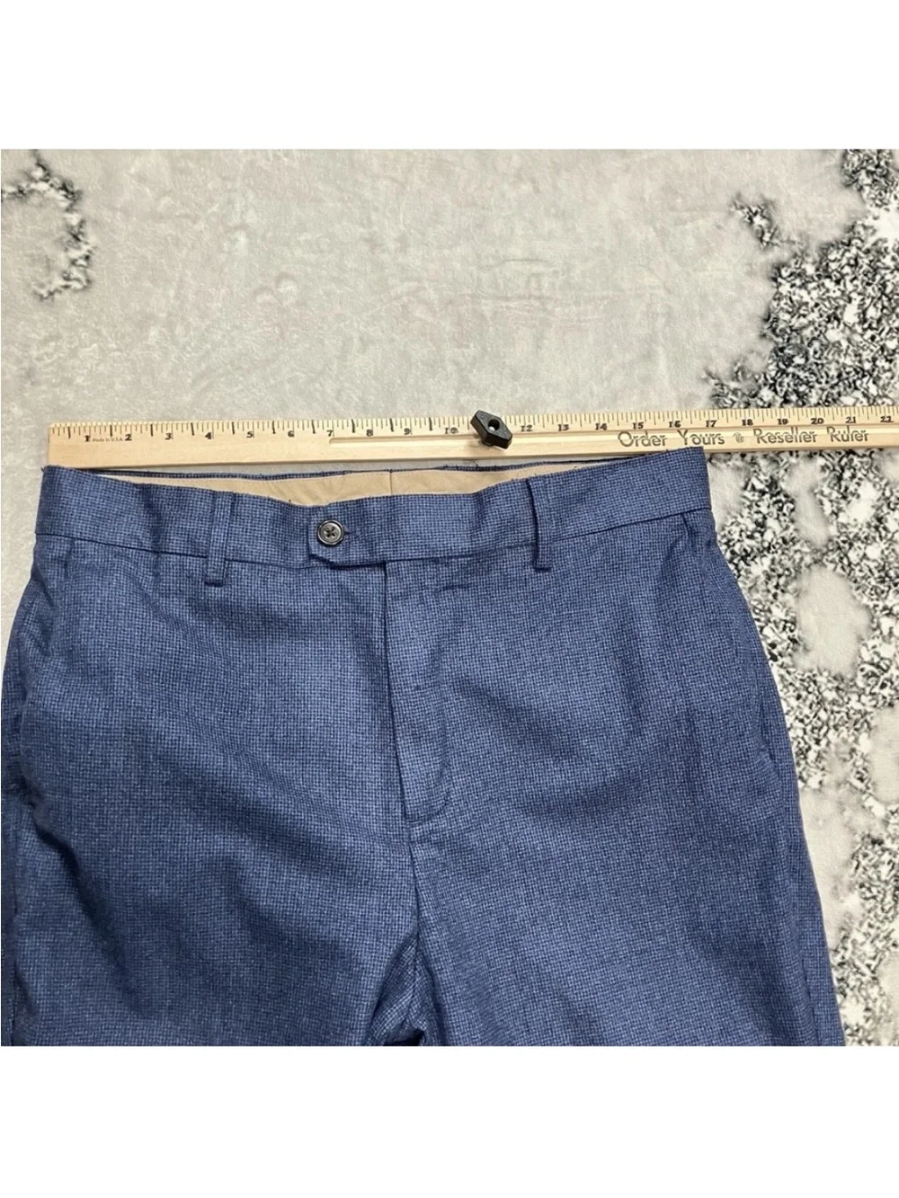Banana Republic Slim Fit Dress Pants Blue Vitale Barberis Canonico Mens Sz 33R
